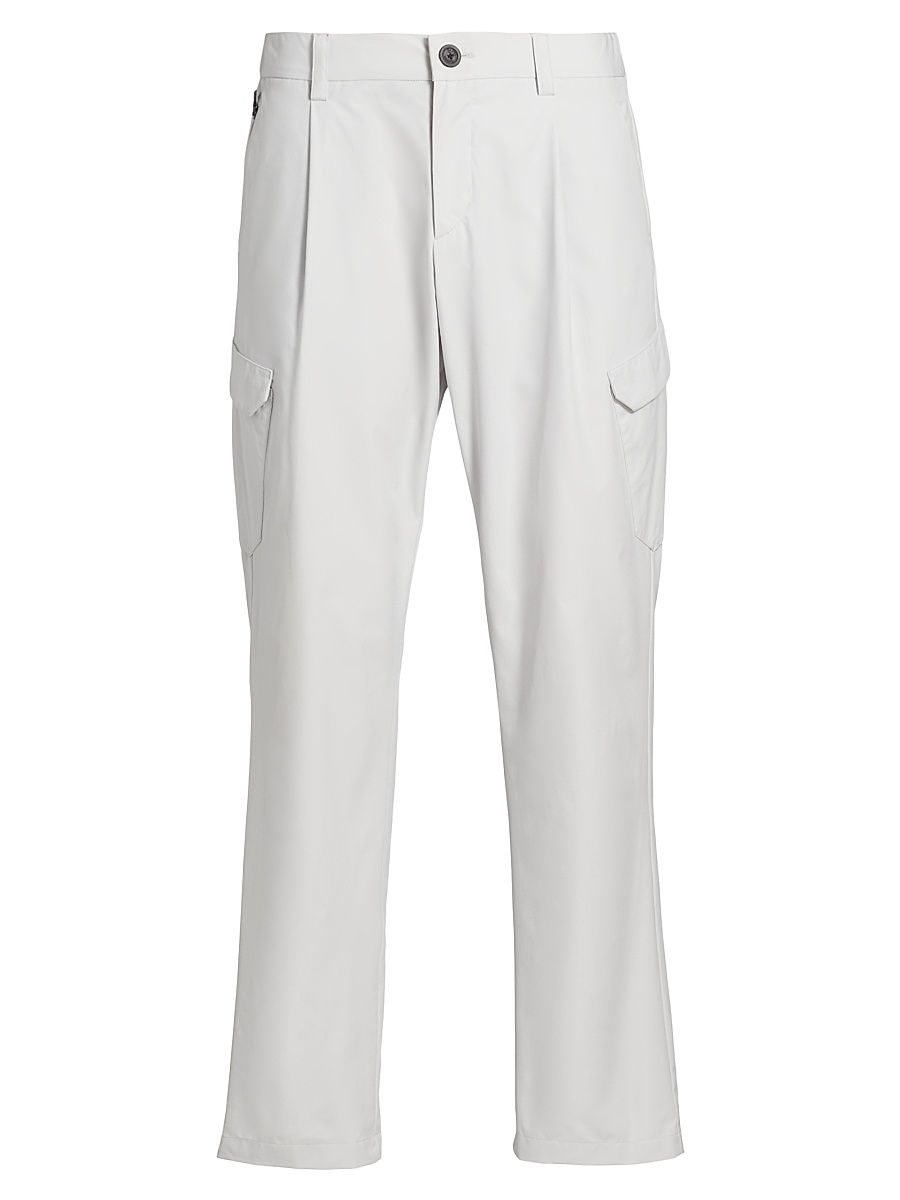 Men's Pleated Cargo Pants - Off White - Size XL