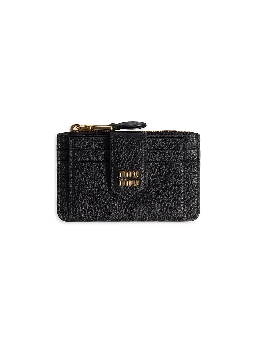 Women's Leather Card Holder - Black