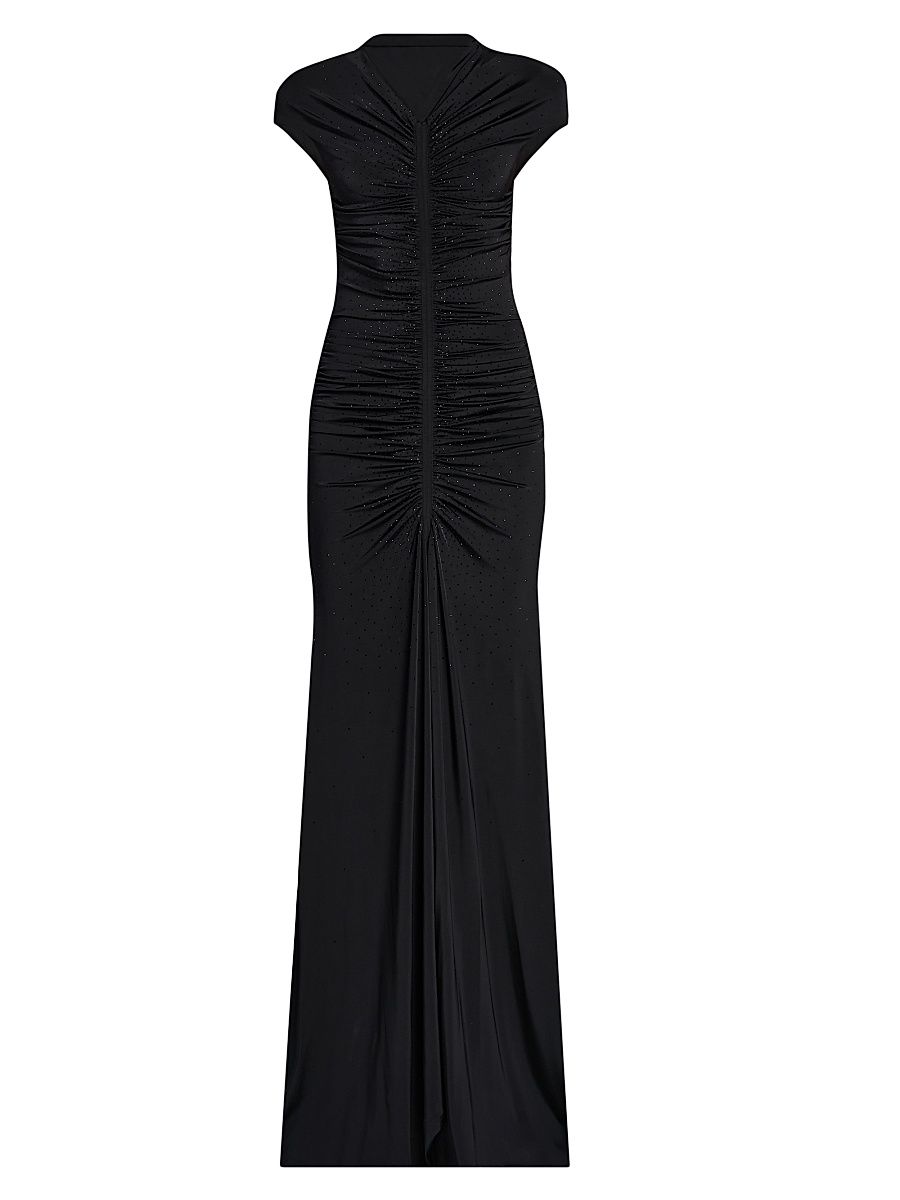 Women's Ruched Embellished Gown - Black - Size 12