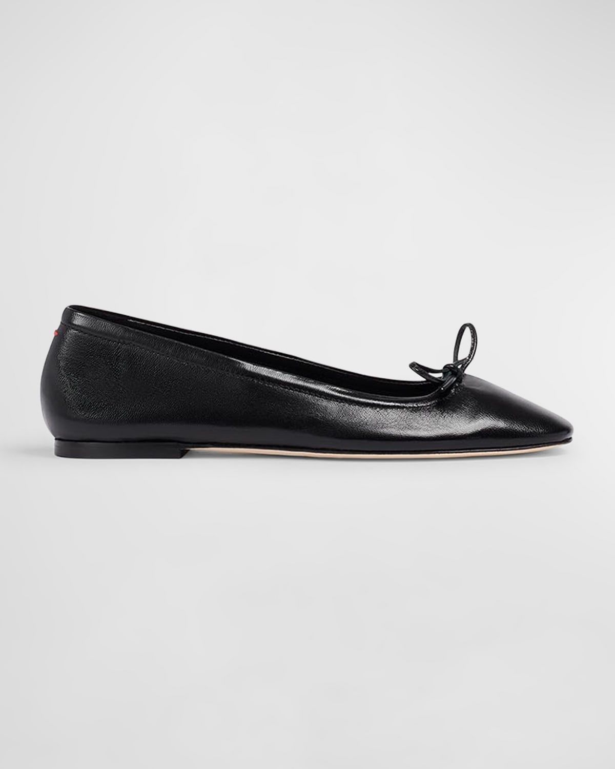 Delfina Leather Bow Ballerina Flats