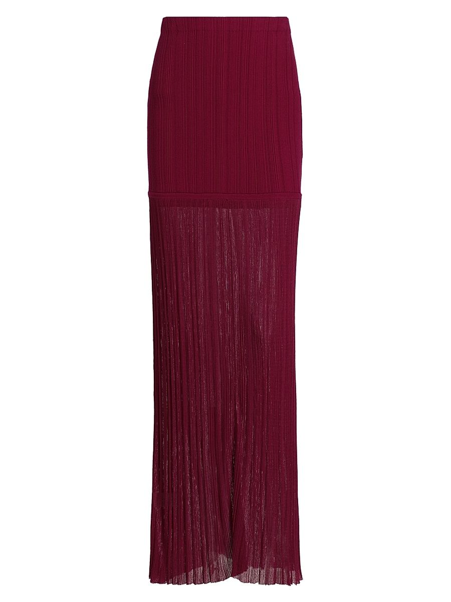 Women's Romina Plissé Maxi Skirt - Carmine - Size XL