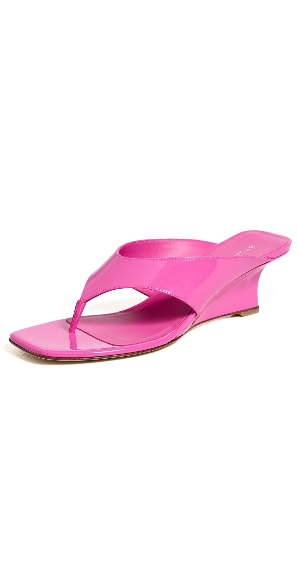 Stuart Weitzman Vinnie Wedge Thongs 50 Sunset Pink 7.5