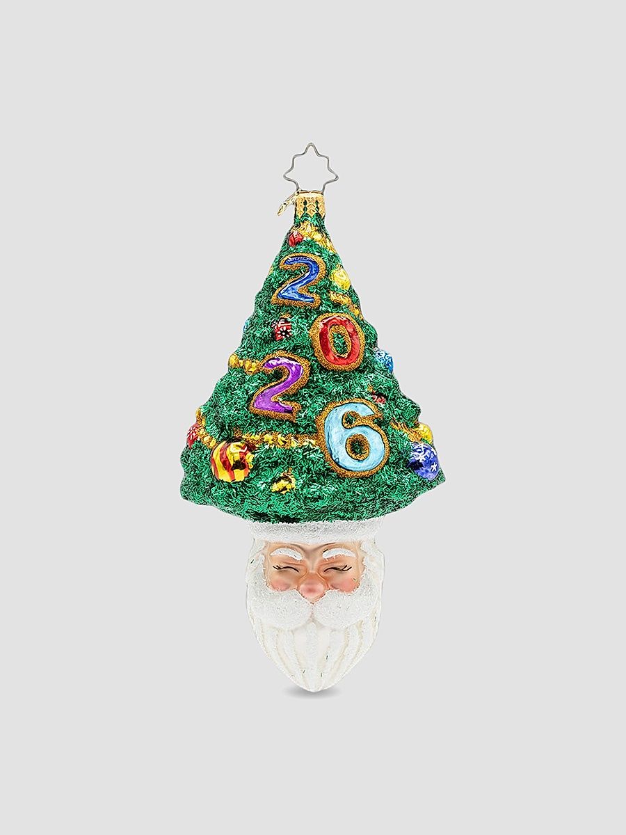 Santa's Sparkling 2026 Glass Ornament