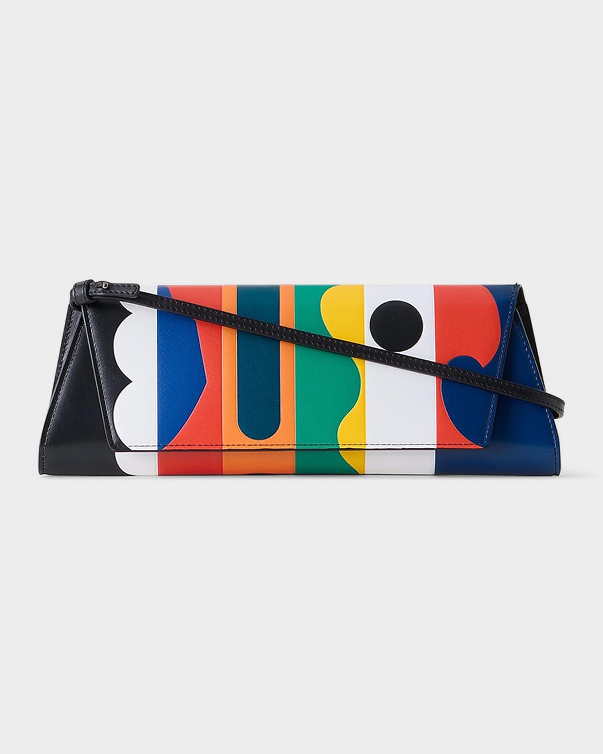 Anouk Small Patchwork Leather Trapezoid Clutch Bag
