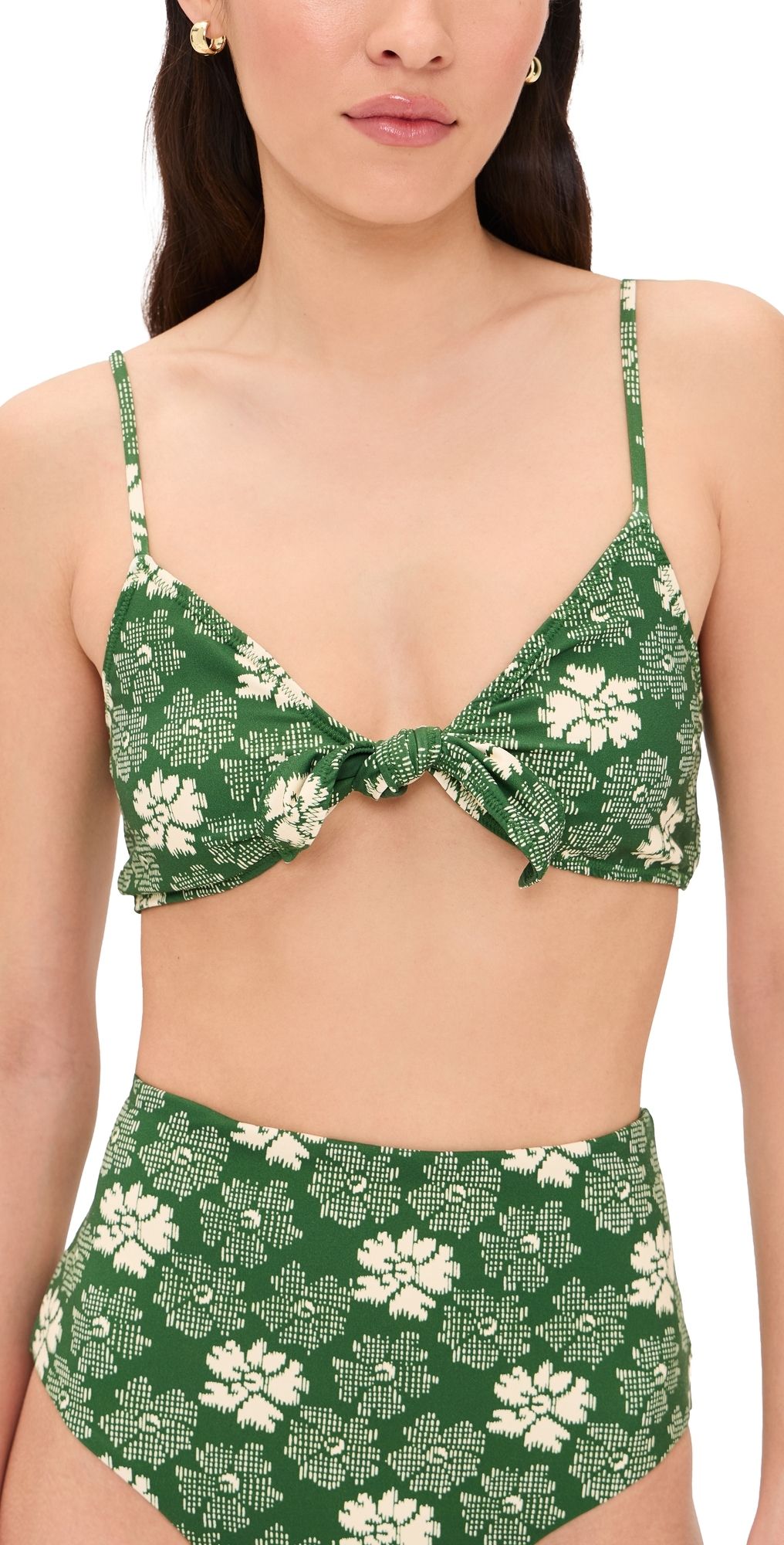 Sea Gloria Print Bikini Top Green M