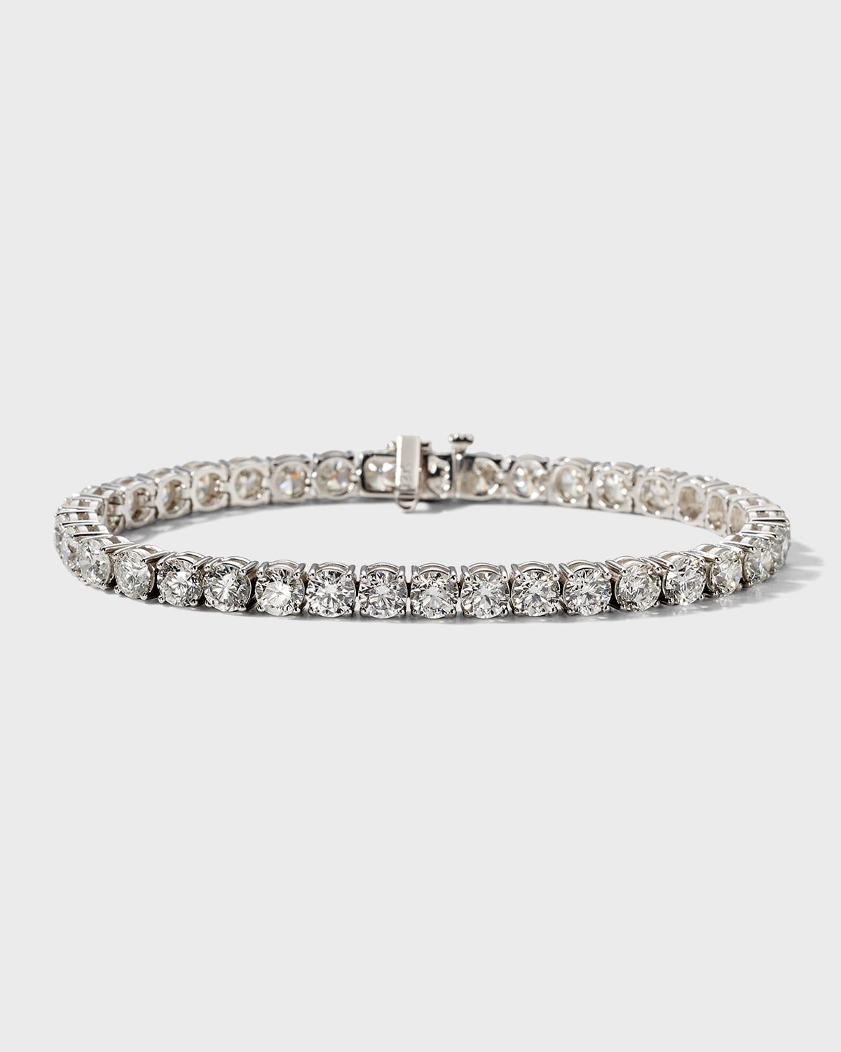 18k White Gold Diamond Tennis Bracelet, 14.43tcw, 7"L