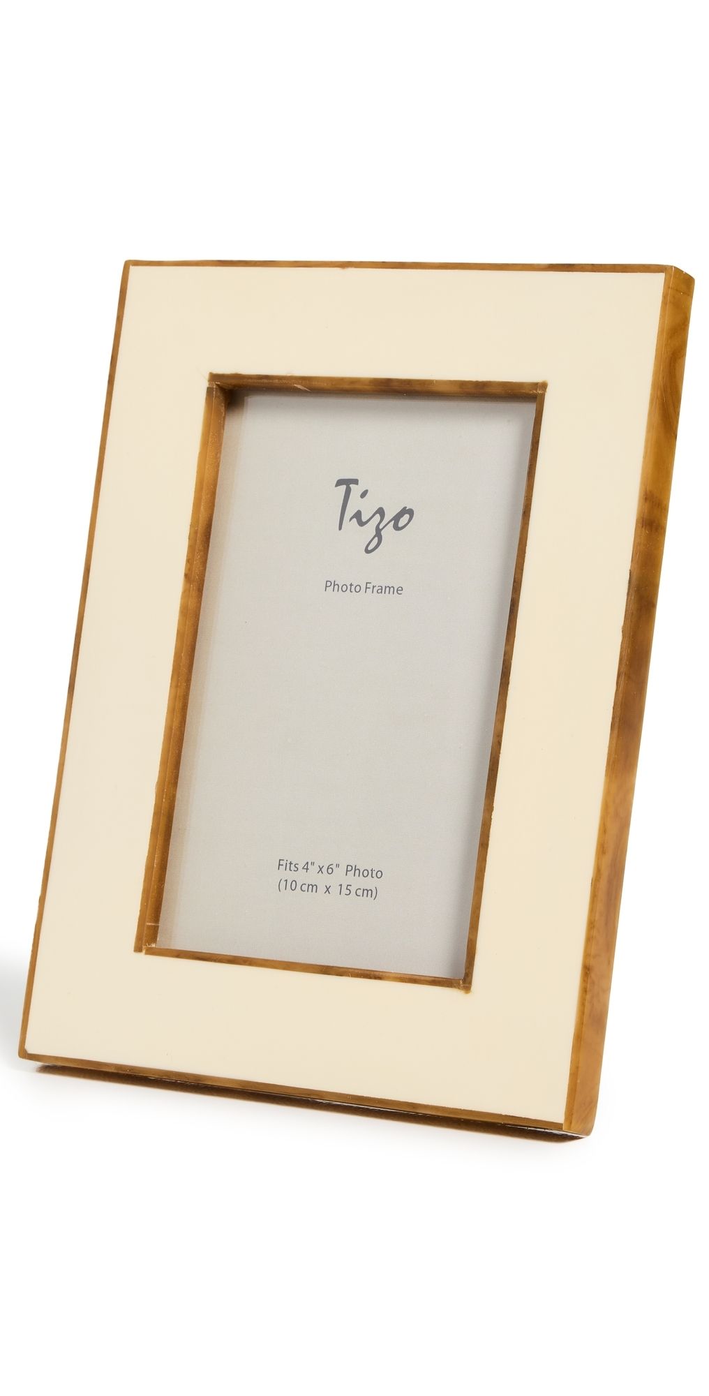 Tizo Design White Bone Resin with Faux Horn Border Frame 4x6 White Bone One Size