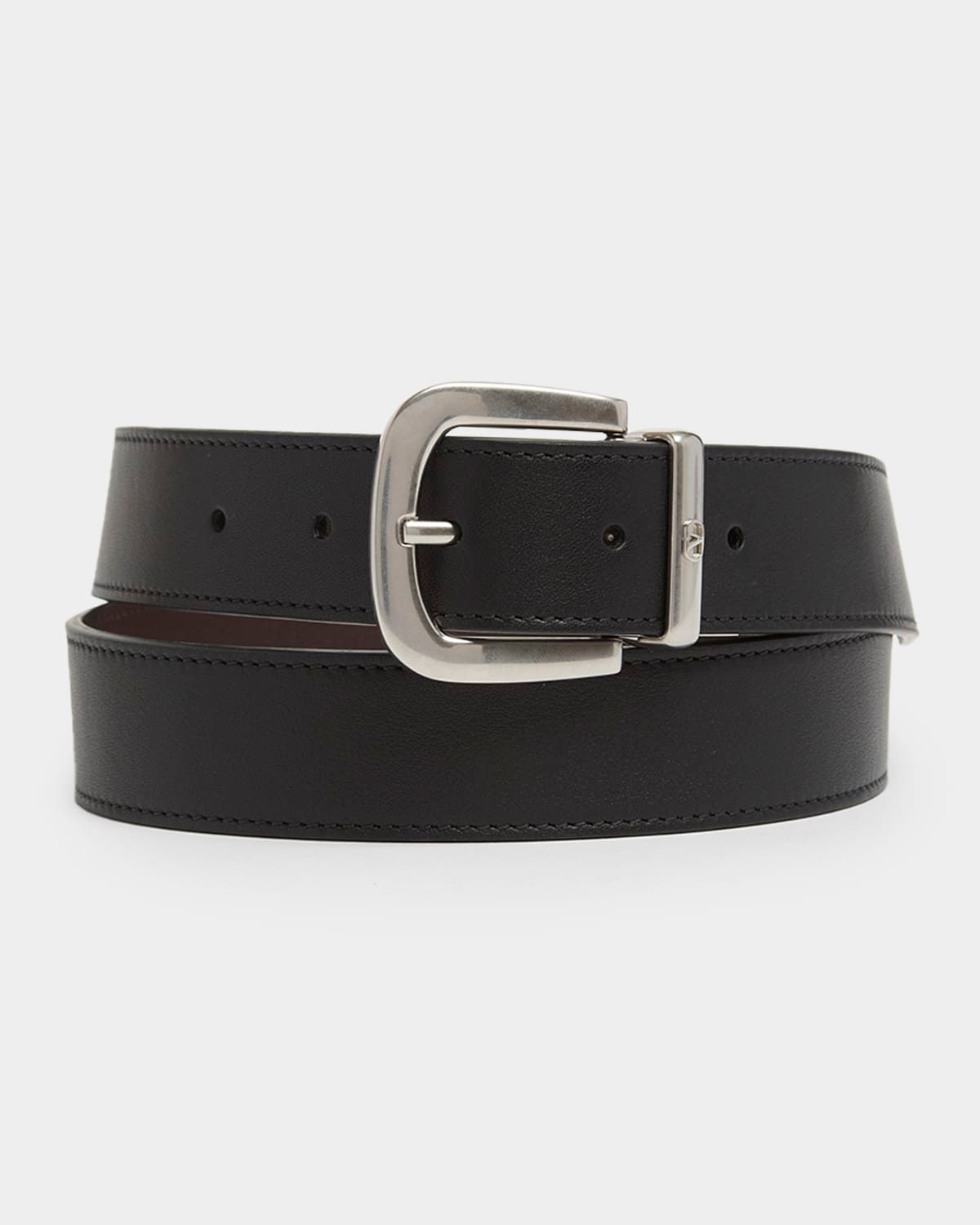 Men & apos;s Buckle Reversible Leather Belt