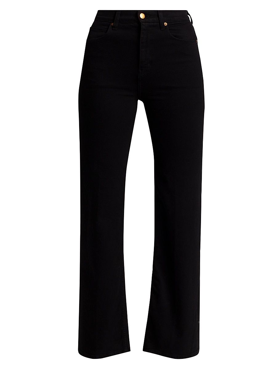 Women's The Crease Relaxed-Flare Jeans - Black - Size 31