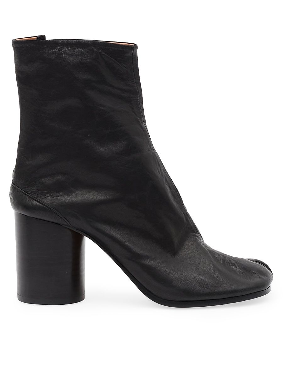 Women's Tabi 75MM Leather Ankle Boots - Black - Size 6