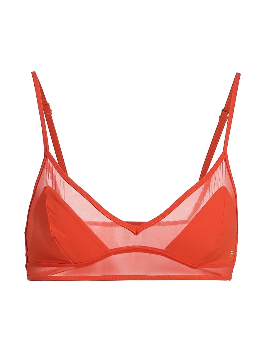 Women's Peep Show Bralette Bikini top - Tangerine - Size Medium