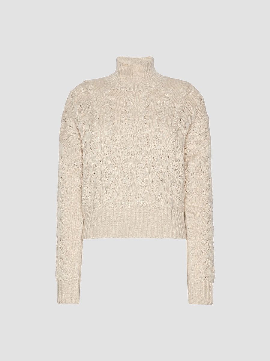 Max Mara Women's Comfortable Wool and Cashmere Sweater - Beige - Size XL