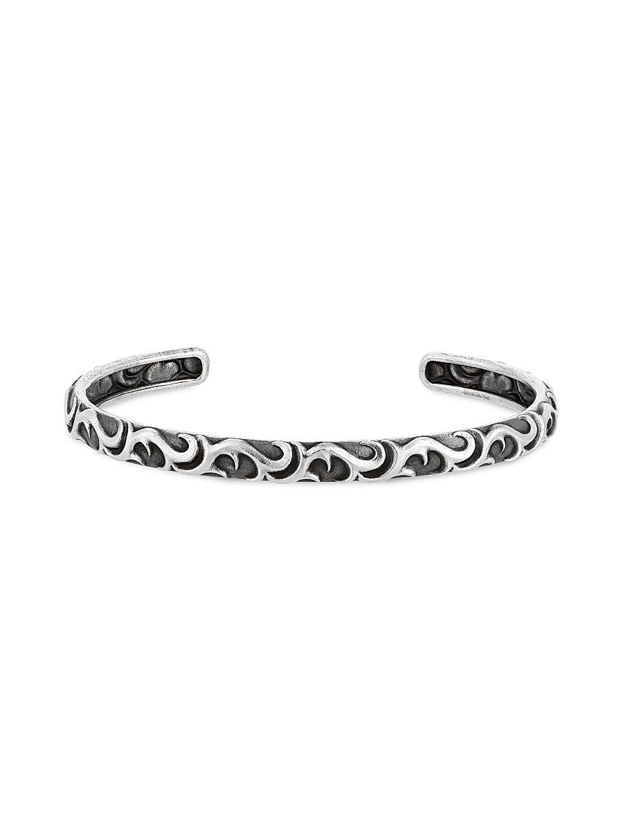 Men's Gothic Sterling Silver Cuff - Grey