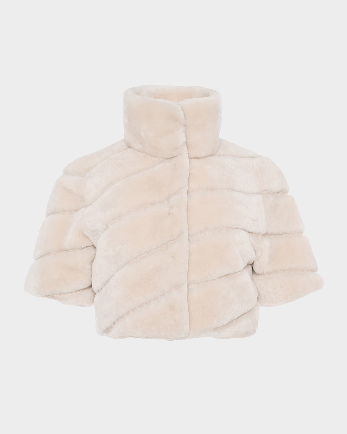 Diagonal Select Lamb Shearling Bolero Jacket