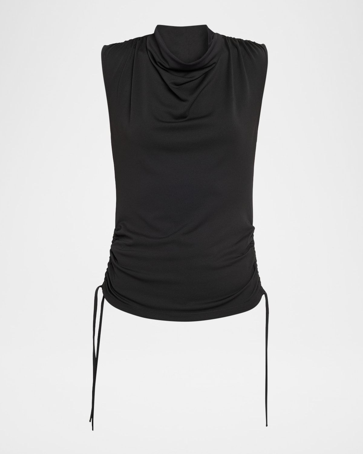 Elna Sleeveless Ruched Crepe Top