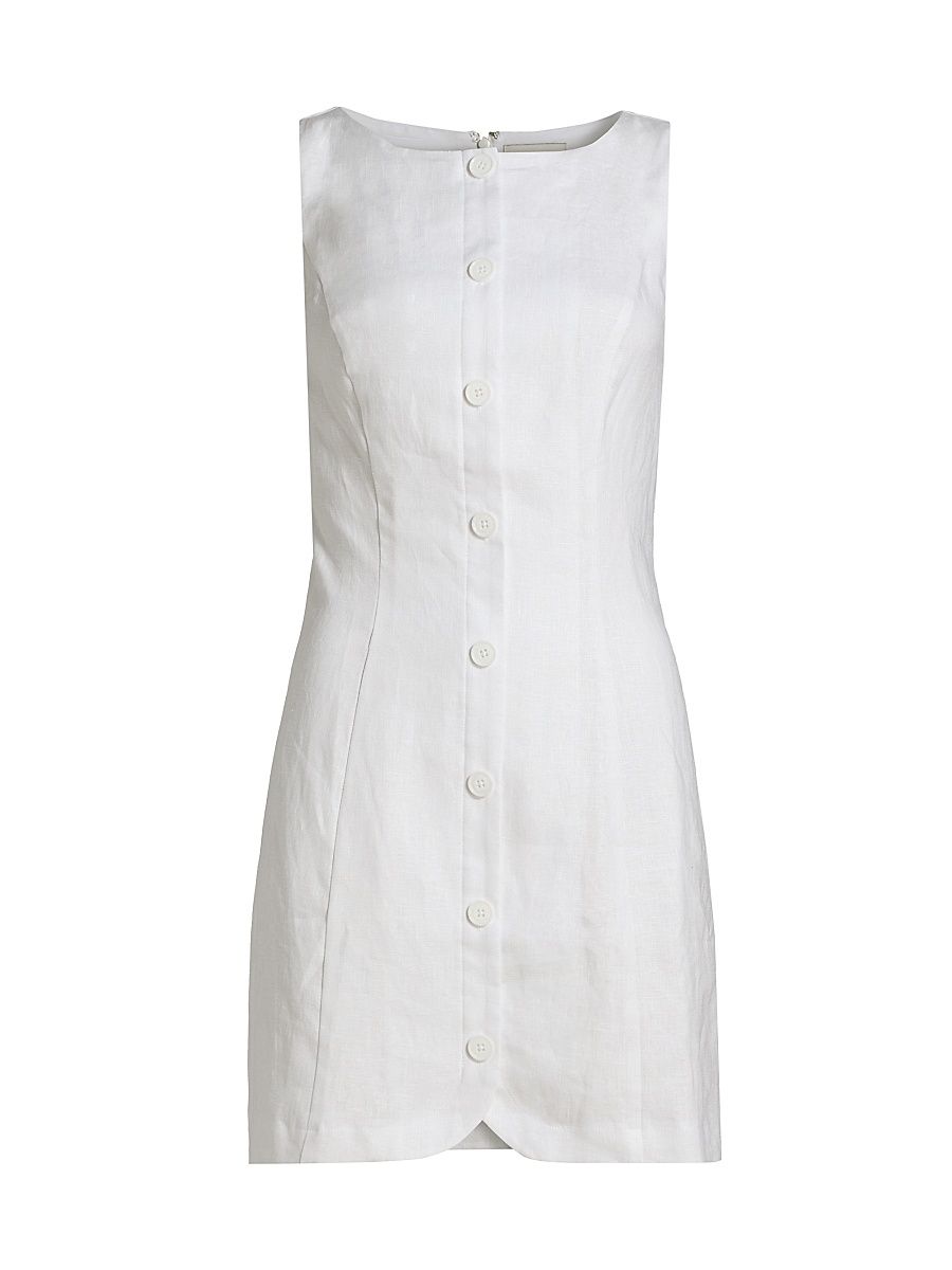 Women's Zarae Linen Minidress - White - Size 12