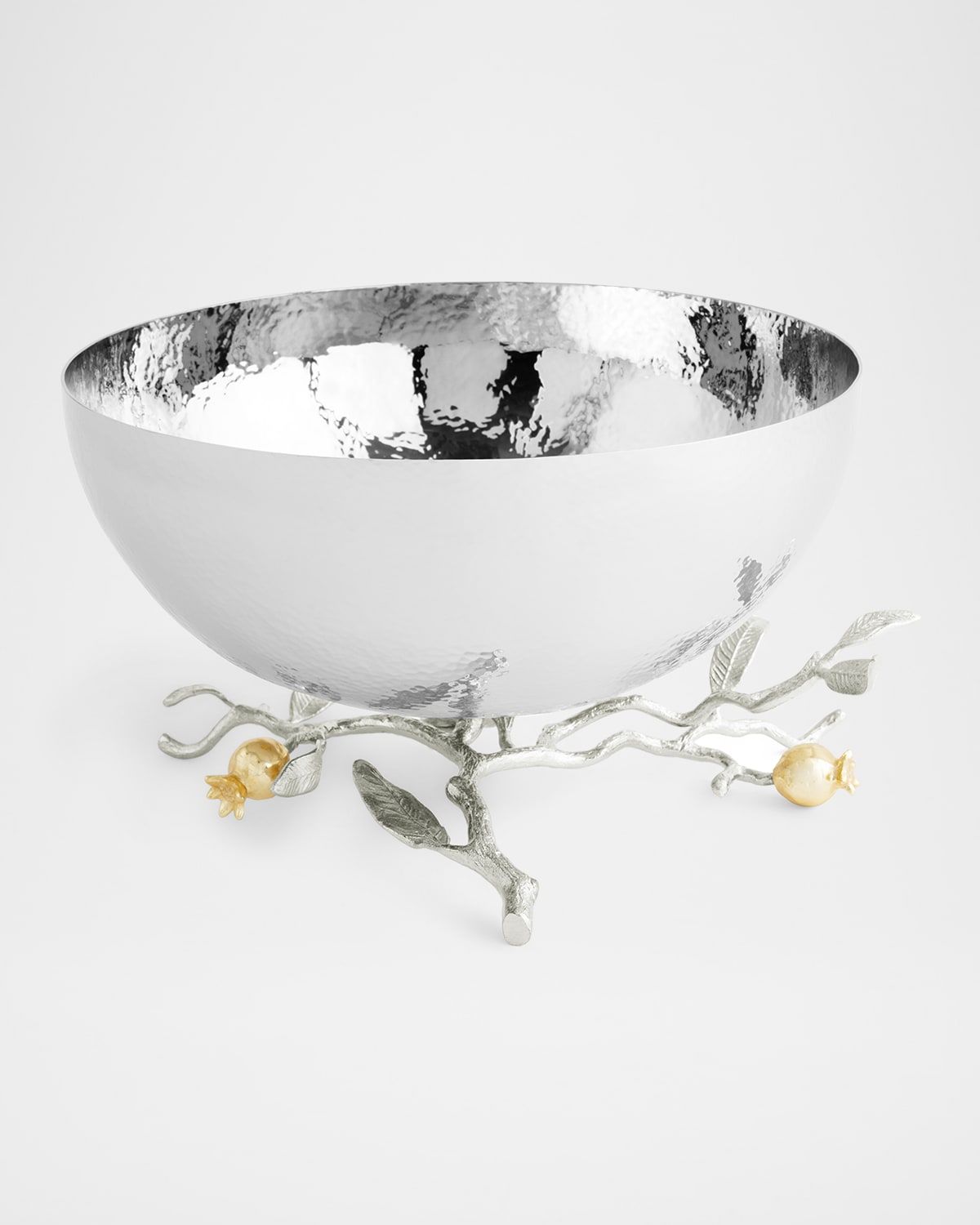 Pomegranate Silver & Gold Serving Bowl with 24K Goldplate