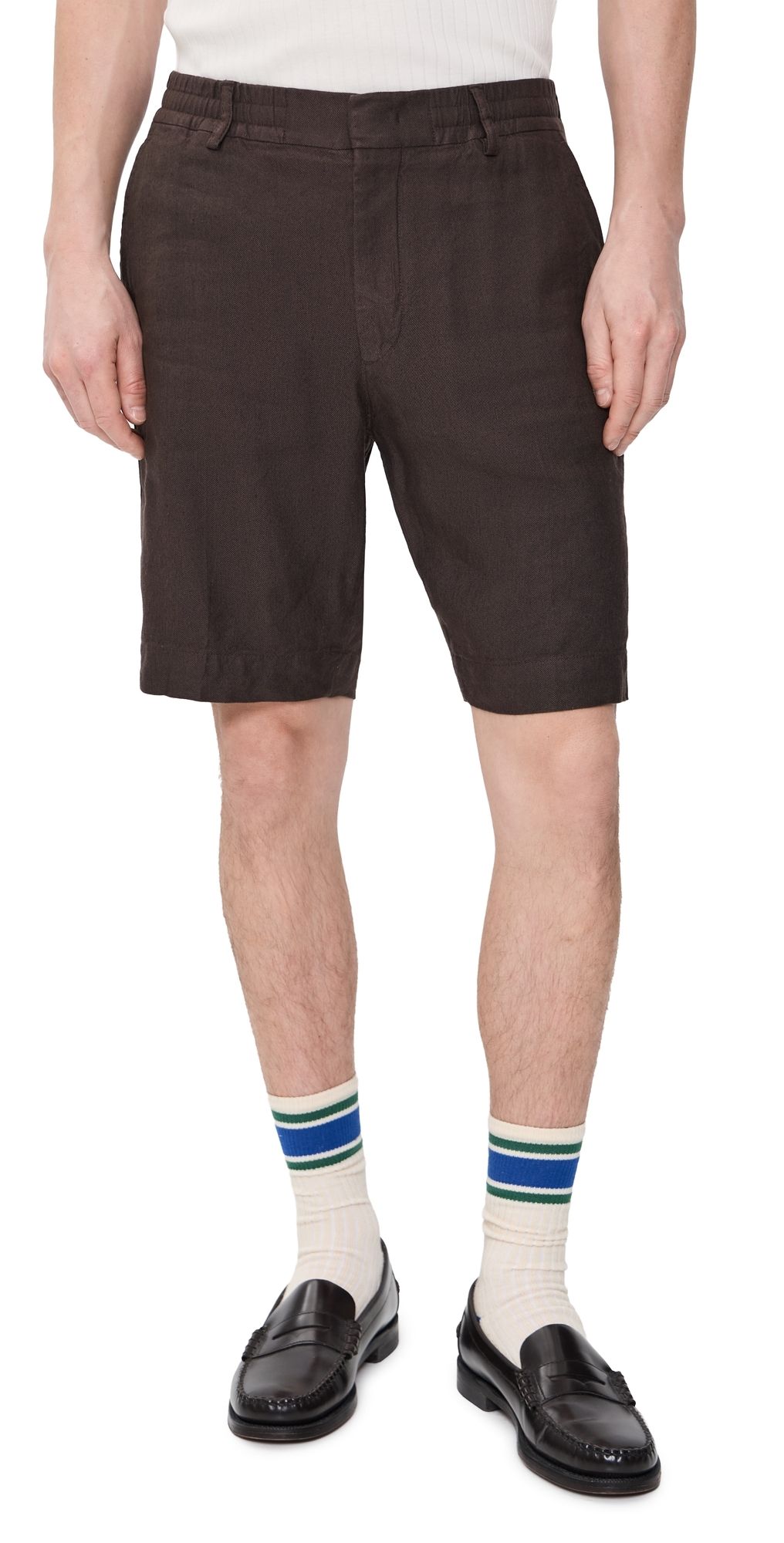 NN07 Billie Linen Shorts Deep Truffle 32