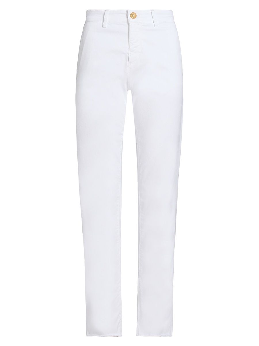 Women's Cathy Twill Fray-Hem Pants - White - Size 16