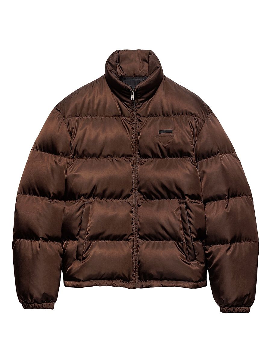 Men's Medium-Weight Re-Nylon Down Jacket - Brown - Size XXL