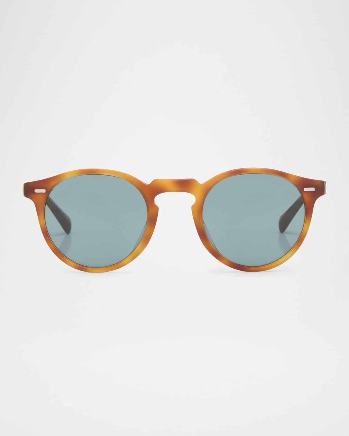 Gregory Peck Round Plastic Sunglasses, Brown/Tortoise
