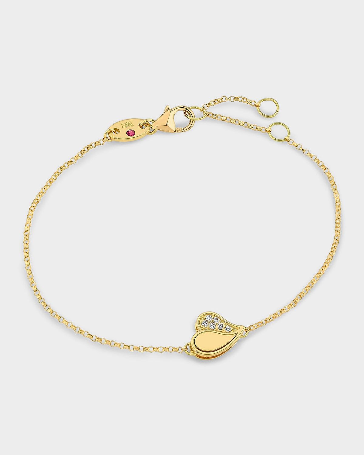18K Yellow Gold Diamond Amorino Heart Bracelet