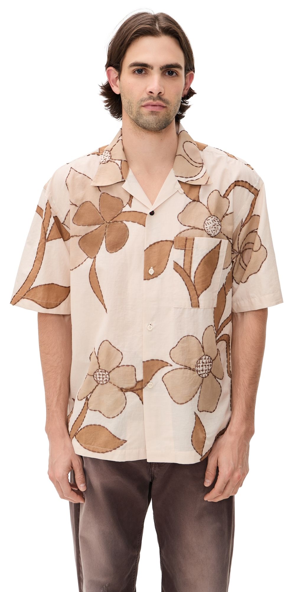 Kardo Rohit Hand Embroidered Shirt Tan XL