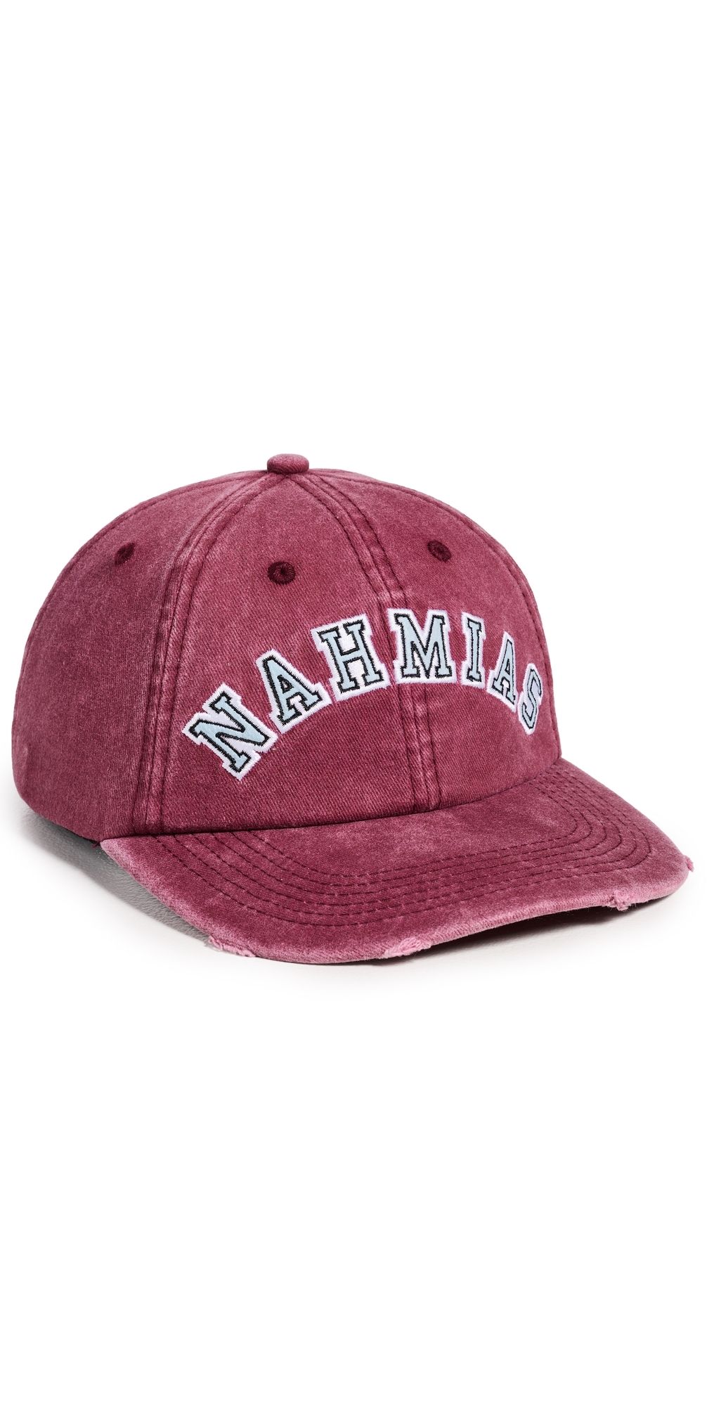 Nahmias Nahmias Chenille Dad Cap Burgundy Cotton Silk One Size