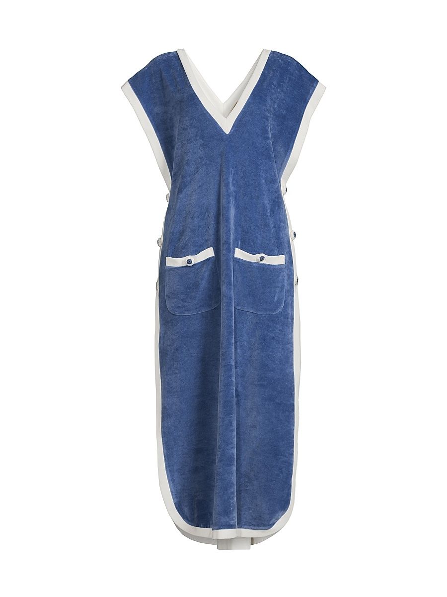 Women's Peony Caftan Cover-Up Dress - Navy - Size Large