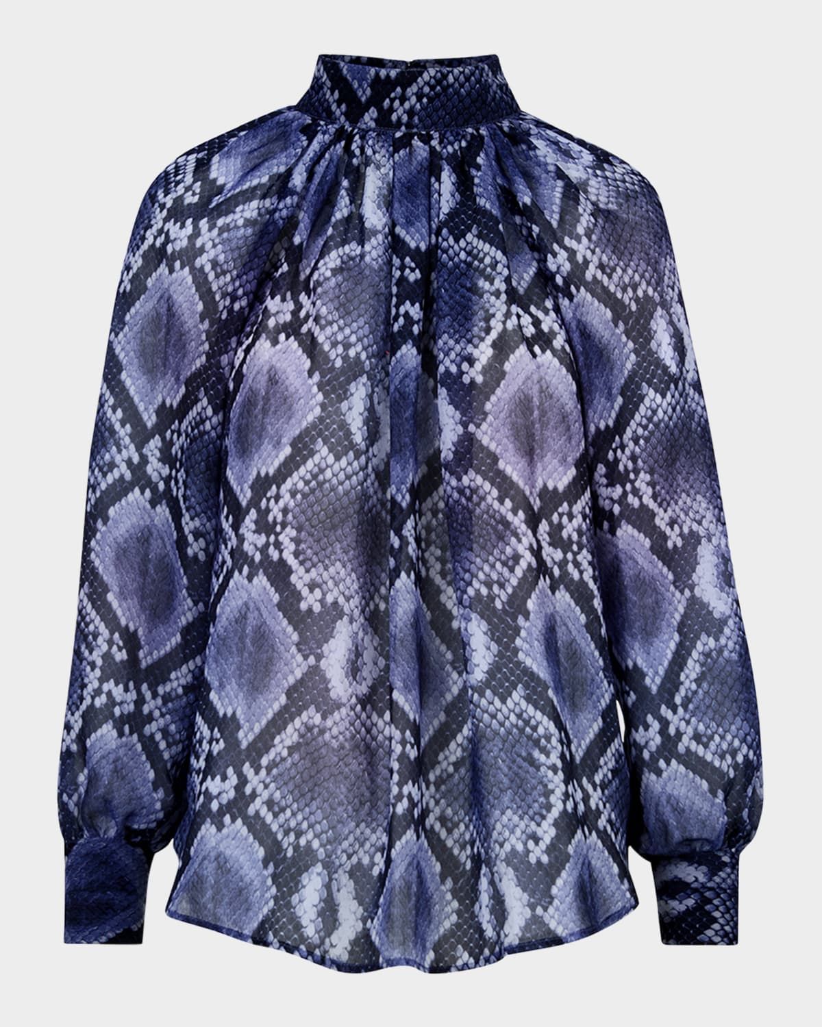 Kitten Snake Chiffon Blouse