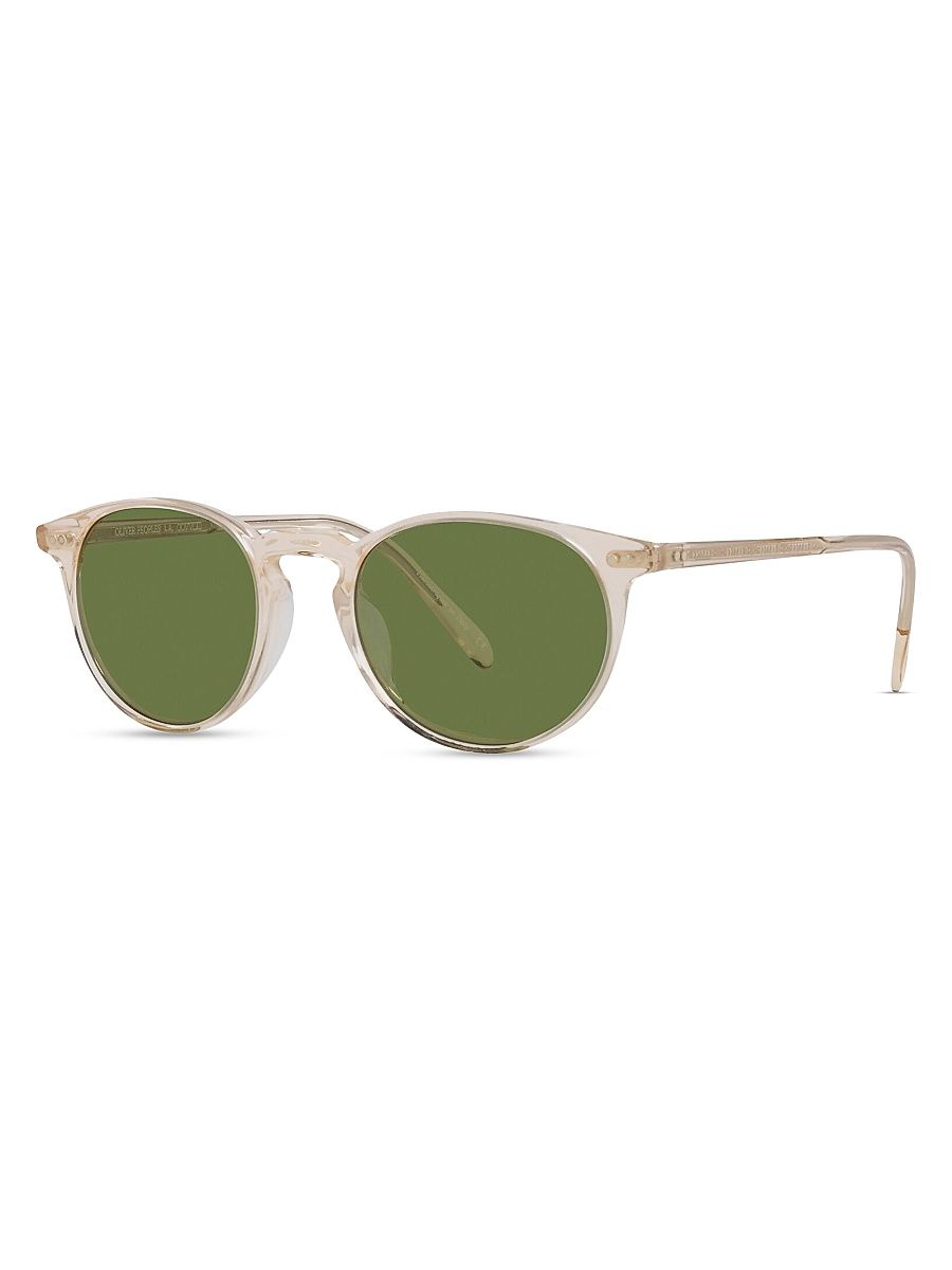 Men's Riley 49MM Round Sunglasses - Light Beige