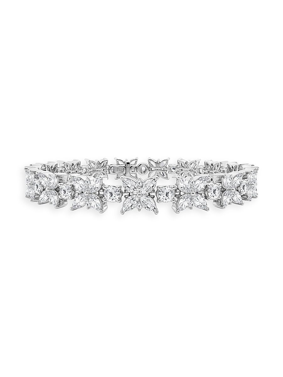 Women's 14K White Gold & 10 TCW Diamond Butterfly Bracelet - White Gold