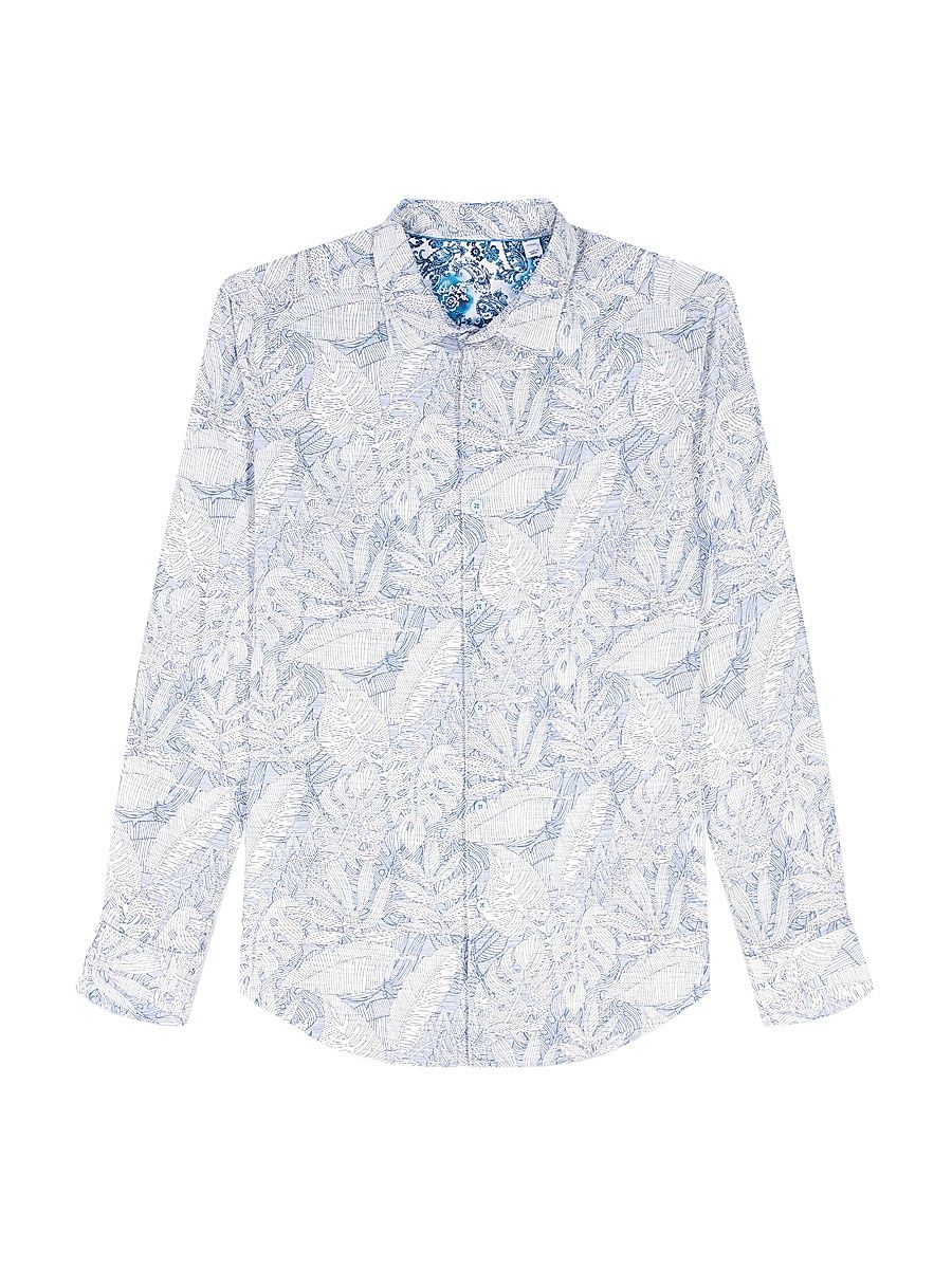 Men's Winesap Damask Woven Shirt - Slate Blue - Size Small