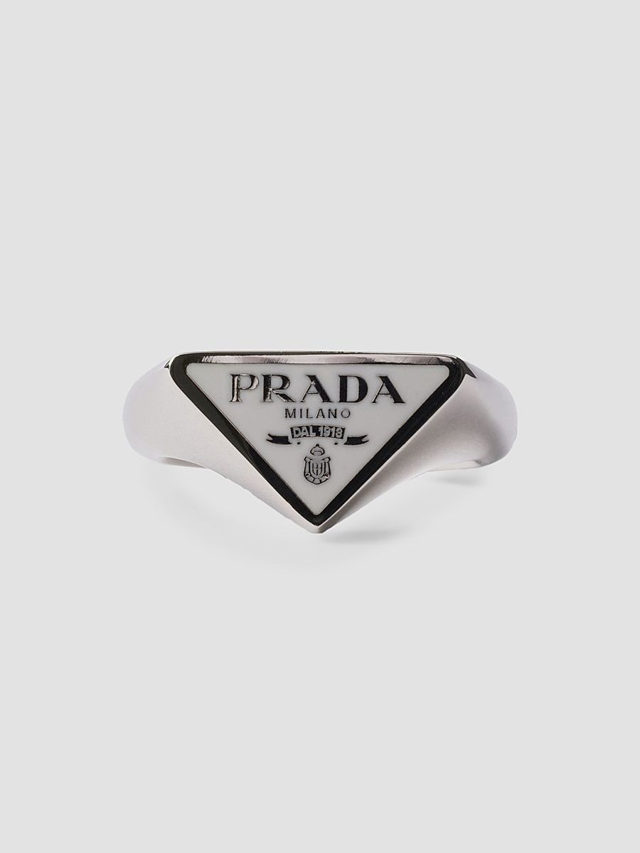Men's Enameled Metal Ring - Silver - Size 22