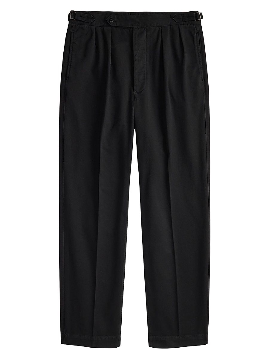 Polo Ralph Lauren Men's Rustic Tab-Waist Pleated-Front Cotton Twill Pants - Polo Black - Size 36