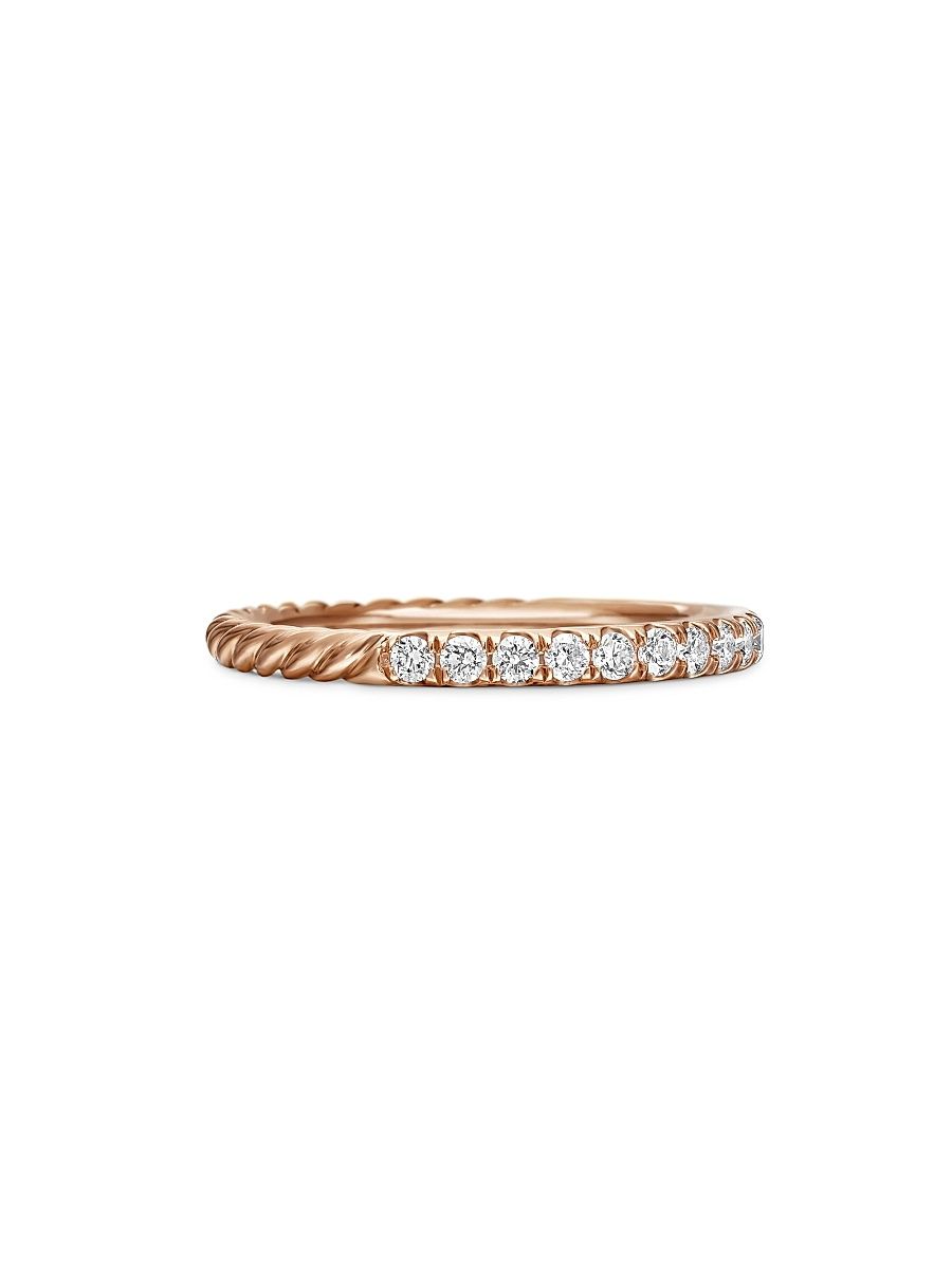 Women's Cable Collectibles Stack Ring in 18K Rose Gold - Rose Gold - Size 4