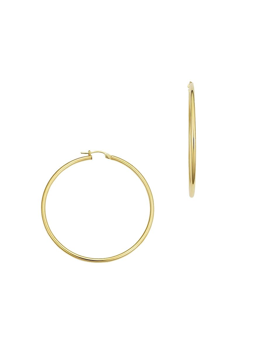 Women's 14K Yellow Solid Gold Everything Large Hoops - Yellow Gold