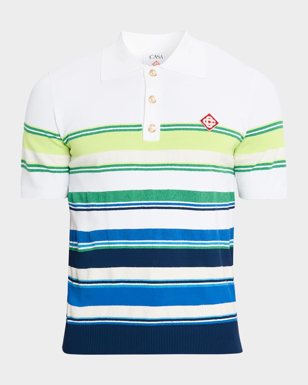 Men & apos;s Gradient Multi-Stripe Polo Shirt