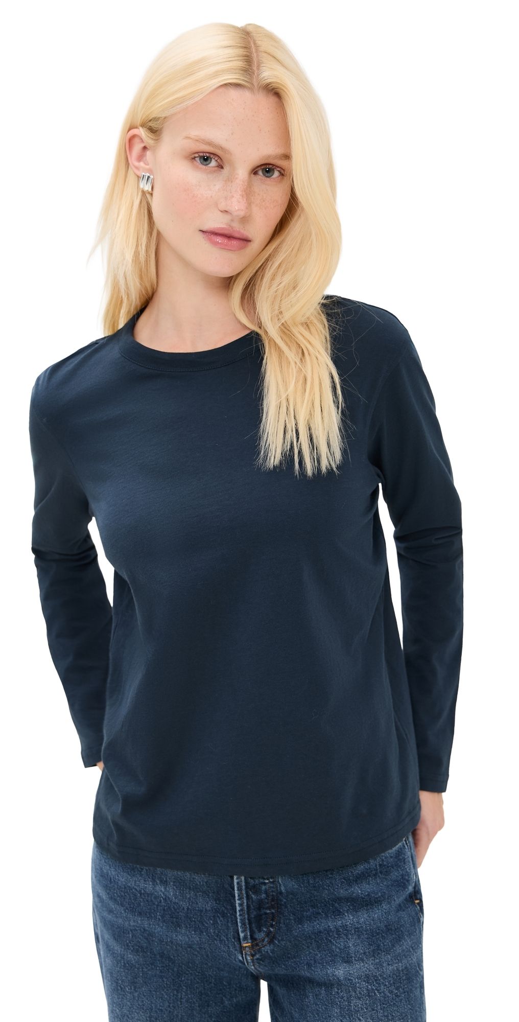 Sold Out NYC The Long Sleeve Perfect Tee in Navy Navy XS