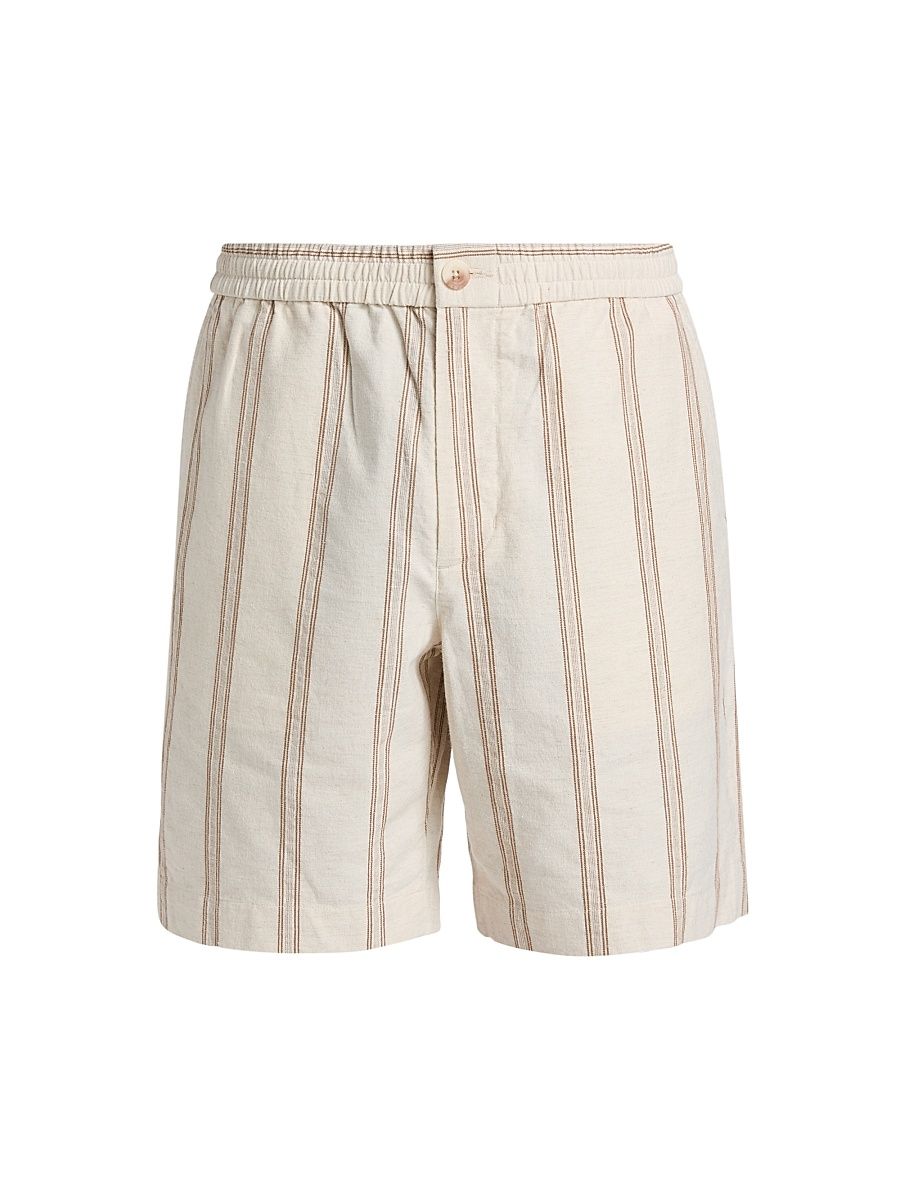 Men's Cove Striped Cotton-Hemp Shorts - Midland Smock White - Size XXL