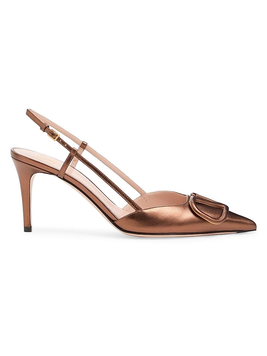 Women's VLogo Signature Slingback Pumps 80MM - Bronze - Size 12