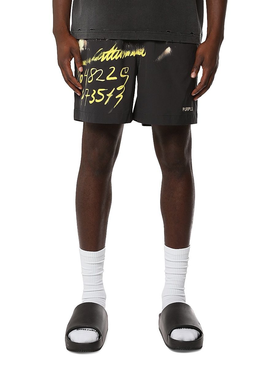 Men's All Round Graphic Swim Shorts - Black - Size XXL