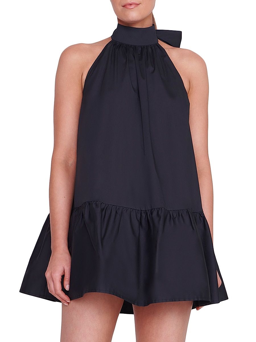 Women's Marlowe Halter Flounce Minidress - Black - Size XL