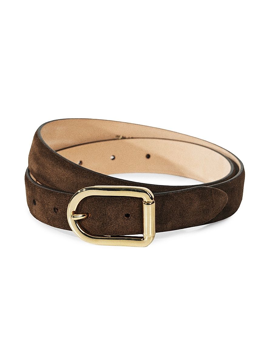Women's Mija Suede Belt - Chocolate Gold - Size Medium