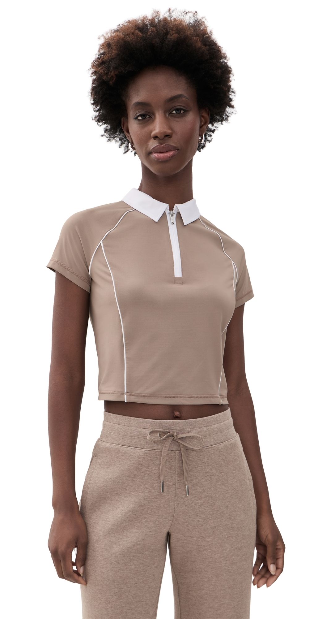 Greyson Halley Quarter Zip Polo Clay L
