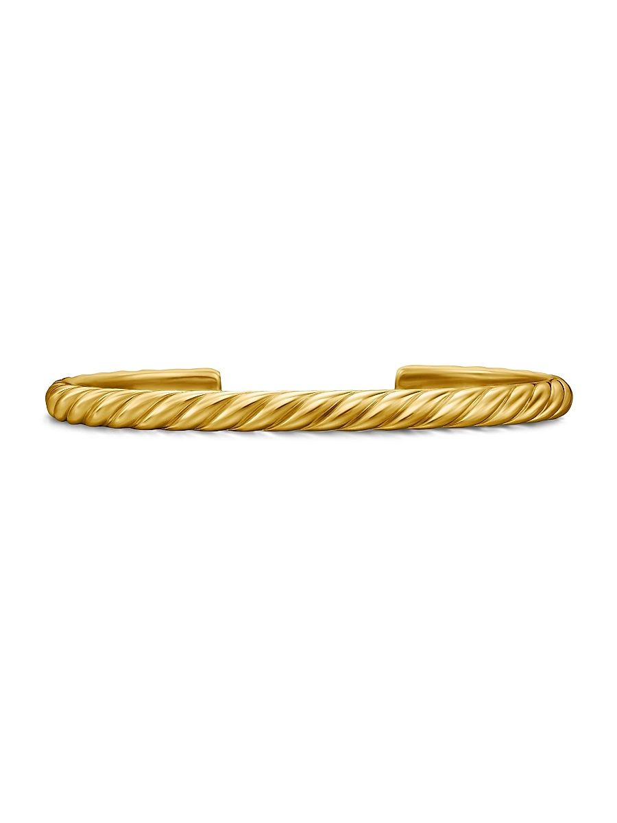 Men's Sculpted Cable Cuff Bracelet in 18K Yellow Gold, 5.5MM - Gold - Size Medium