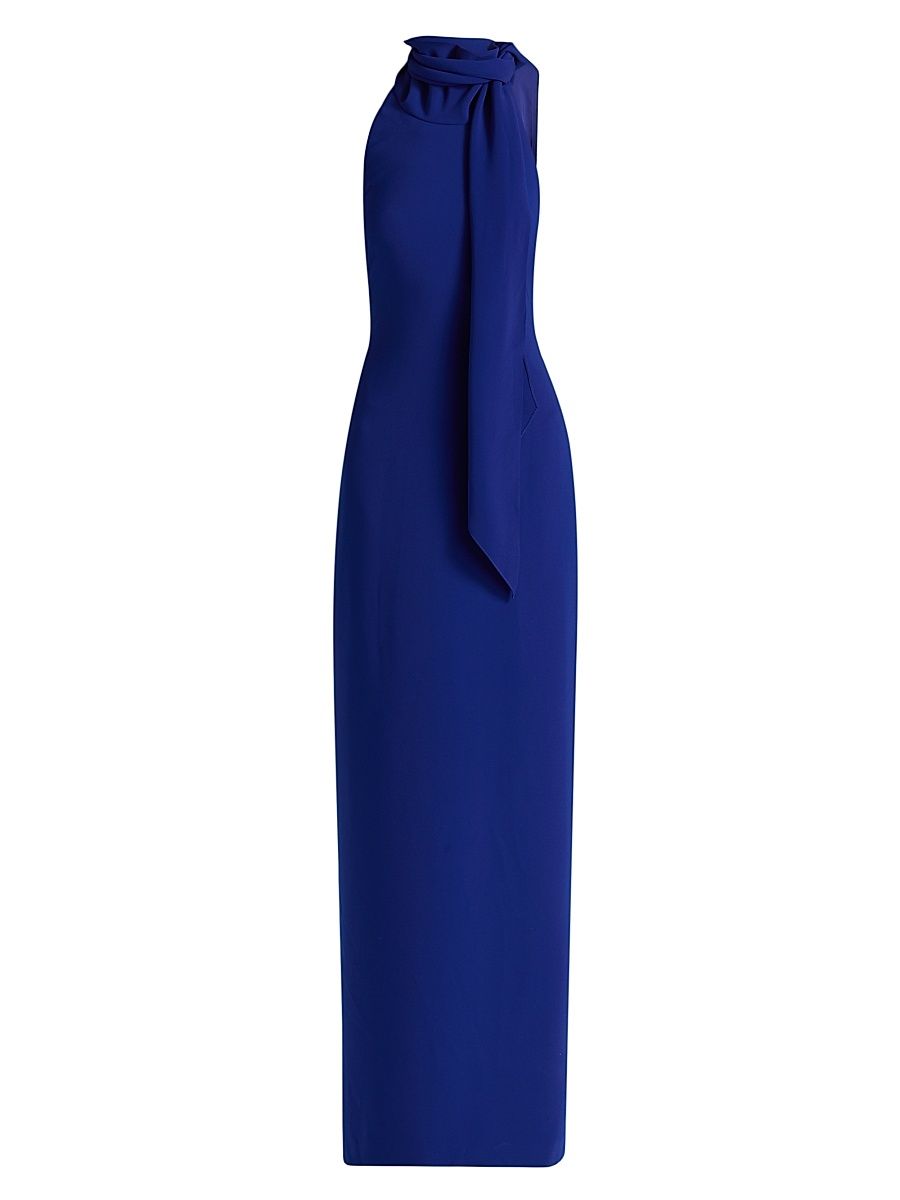 Women's Knotted Sleeveless Column Gown - Cobalt - Size 16