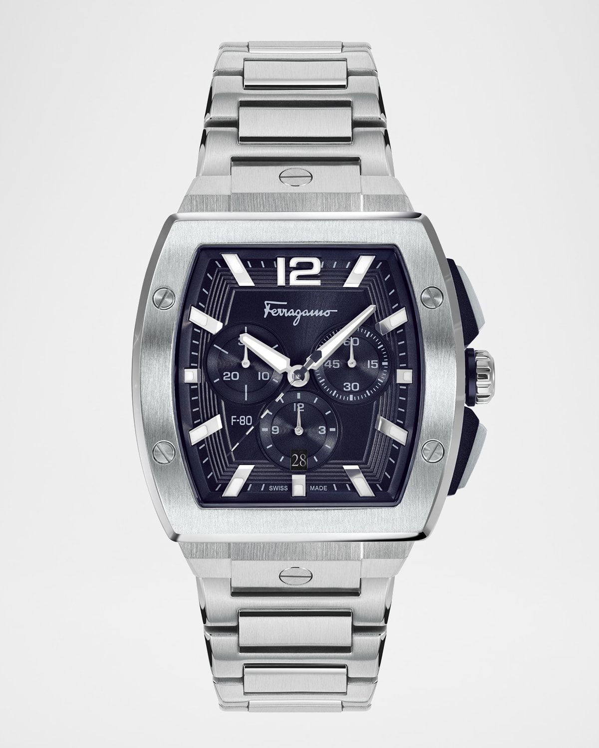 F-80 Tonneau Chrono Stainless Steel Bracelet Watch