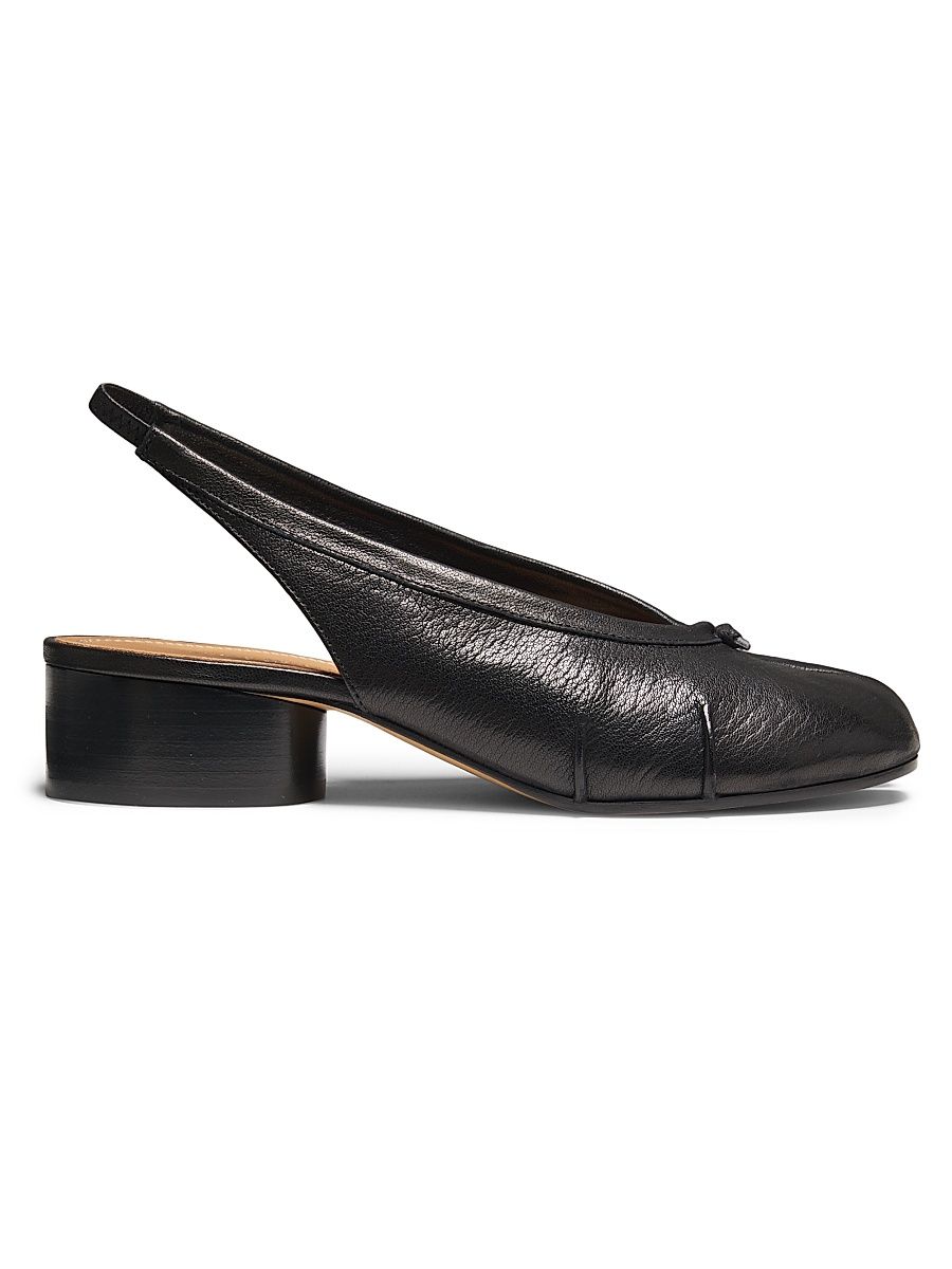 Women's Tabi New 40MM Leather Ballerina Slingbacks - Black - Size 8