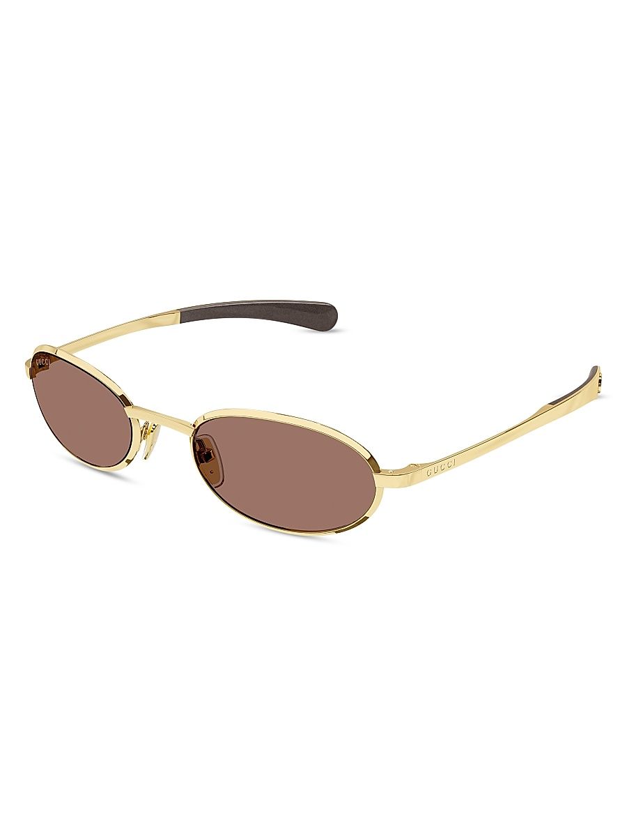 Men's Rodeo Drive 53MM Oval Sunglasses - Gold Brown